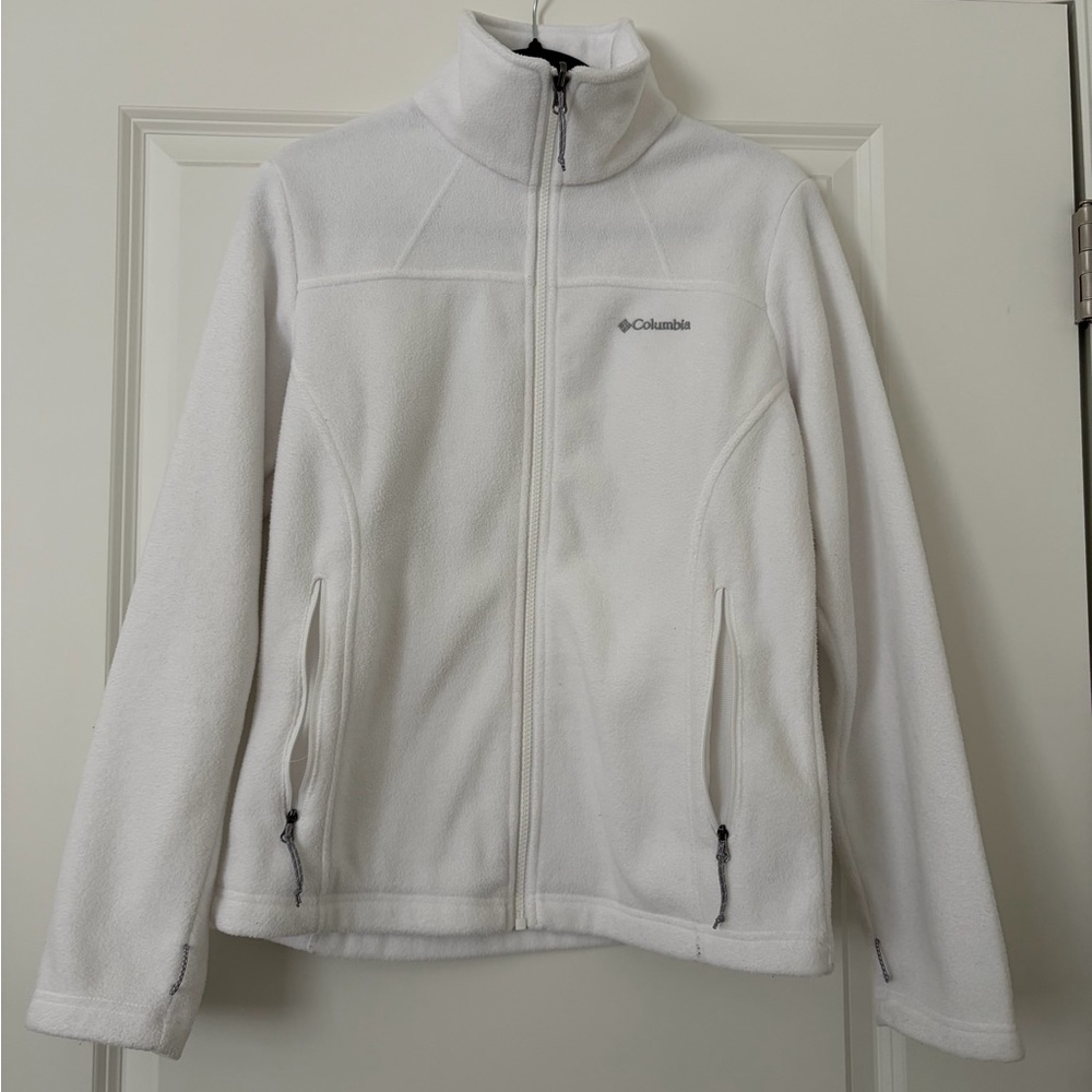 Columbia Women's White Full-Zip Teddy Fleece Jacket
